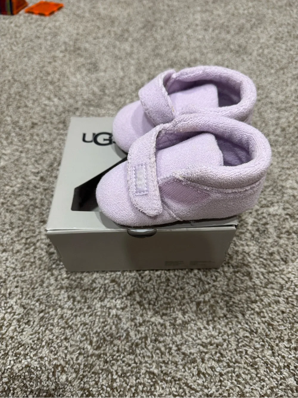 UGG Bixbee Terry Lilac Baby Mary Jane Crib Shoes
